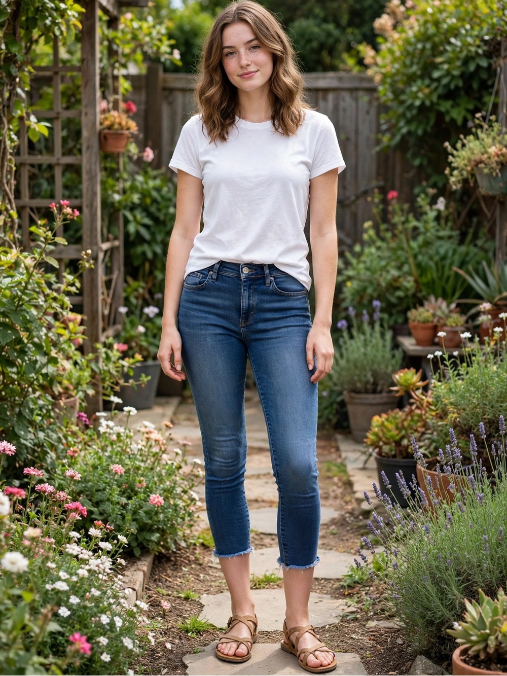 NYDJ Mid-Rise Cropped Skinny Jeans in Medium Blue